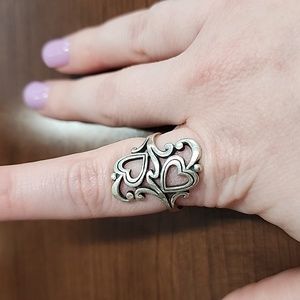 Swirls and Scrolls Heart Ring